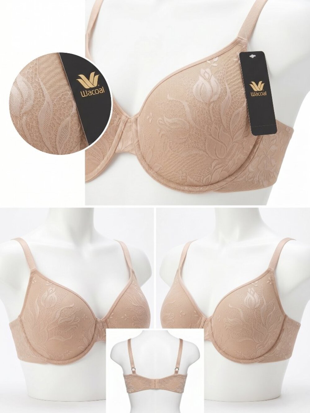 Wacoal 38DD Full Coverage Underwire Bra Nude 85357 NWT
